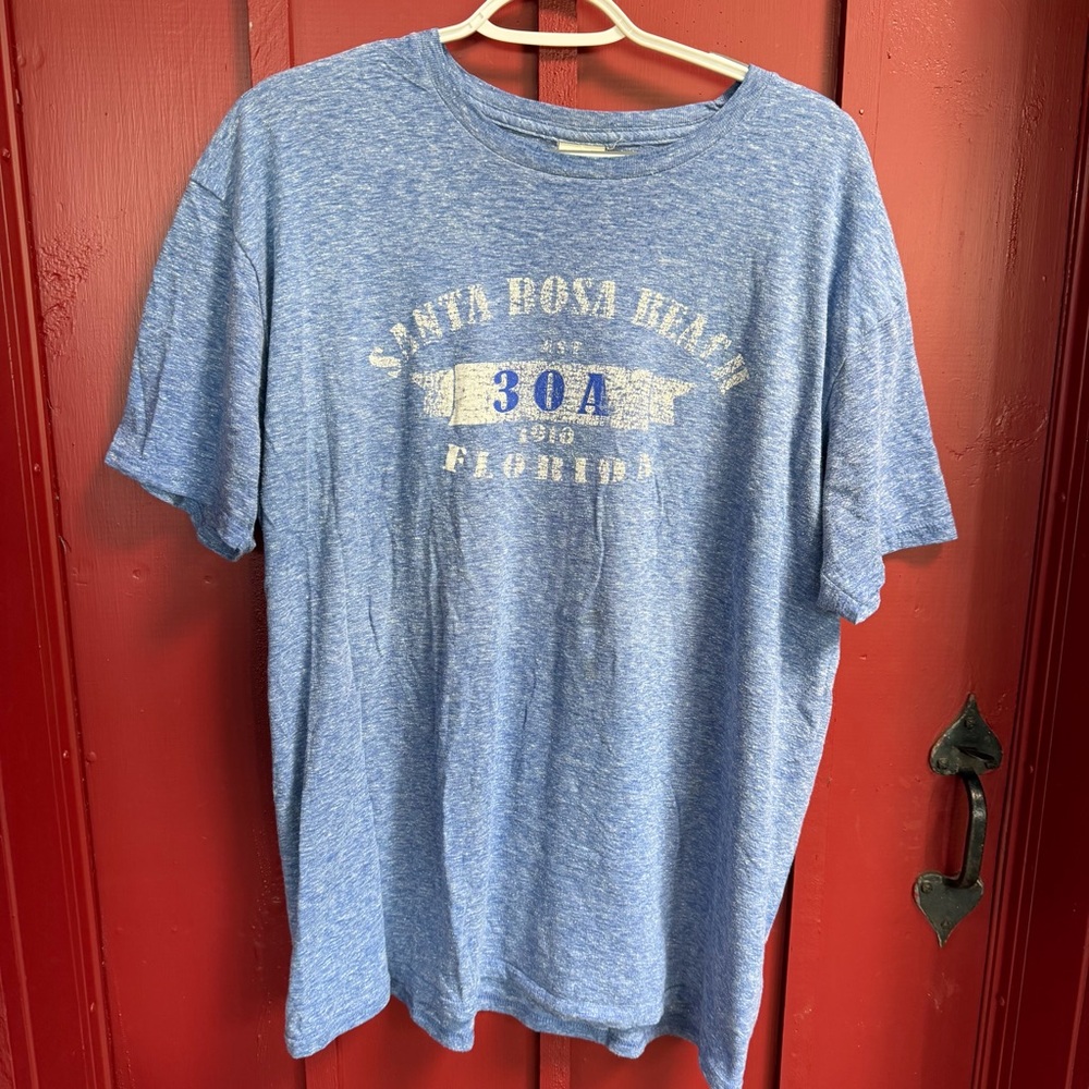 Santa Rosa Beach Delta Heather Blue Graphic Tee